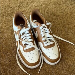 Nike Women’s Tan and White Sneakers